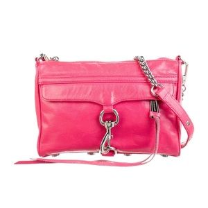 Rebecca Minkoff Mini MAC Pink Leather Zipper Crossbody Shoulder Bag